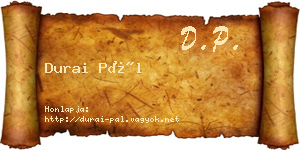 Durai Pál névjegykártya